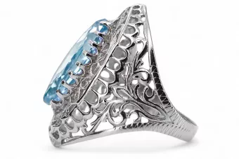 Ring Vintage Aquamarin Sterling Silber 925 vrc090s